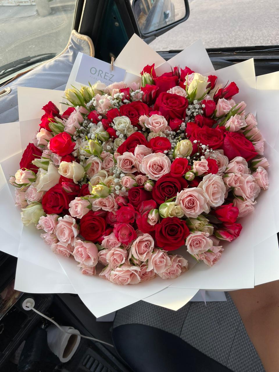 5 Paq Mini Rosa, Nube y 15 Rosas Rojas