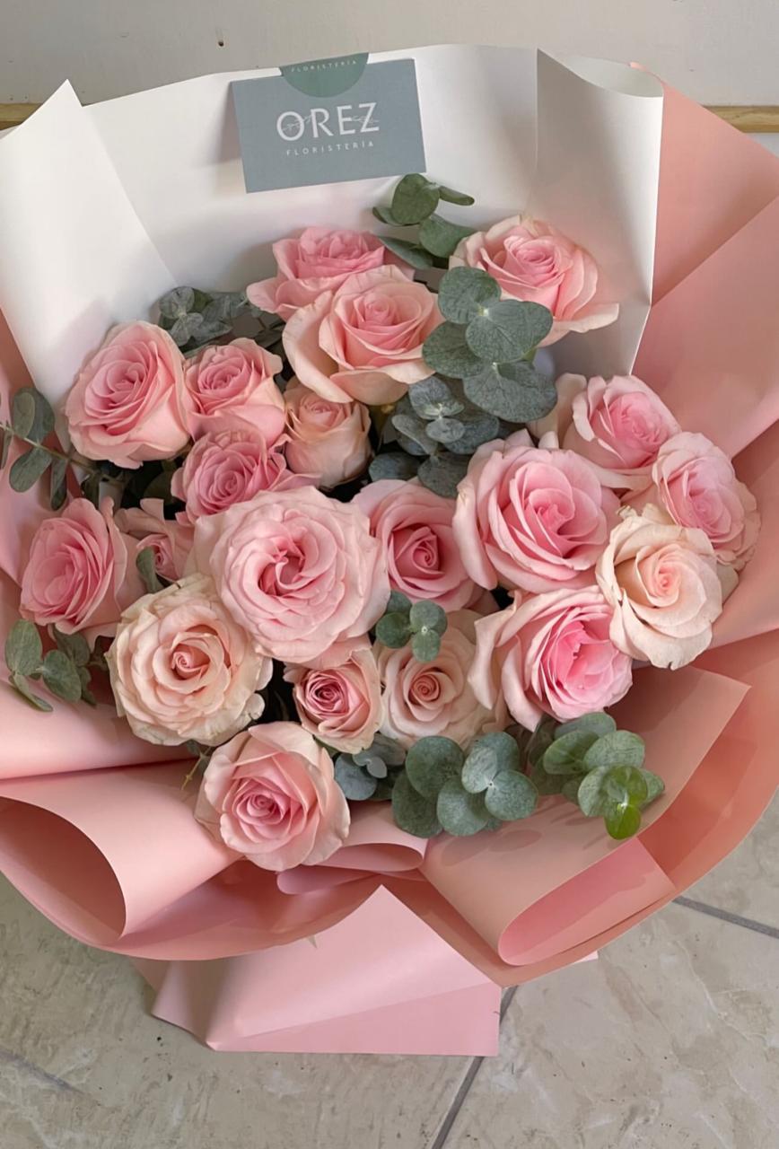 20 Rosas Rosita Pastel con Dólar